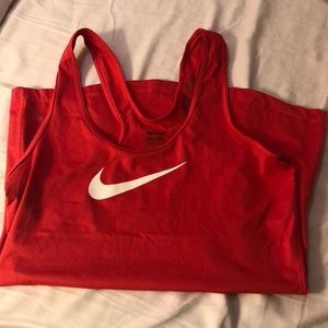 Red Nike pro racerback top